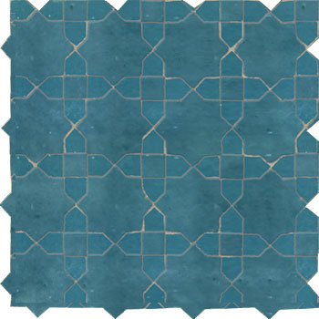 Mosaic House Moroccan tile Tanger C 28 Teal  solid zellige, mosaic, zellij, field, pattern, glaze, stars, classic 